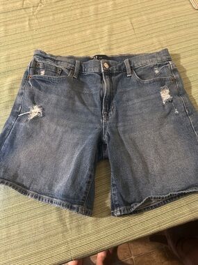 GAP Distressed Medium Blue Denim Jean Shorts
